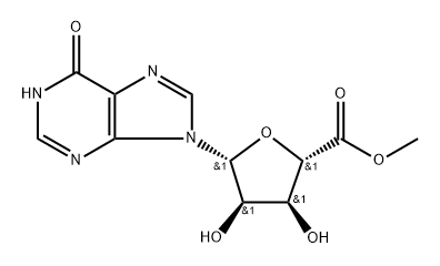 甲基(2S,3S,4R,5R)-3,4-二羟基-5-(6-羟基-9H-嘌呤-9-基)四氢呋喃-2-羧酸酯 结构式