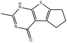 1,5,6,7-四氢-2-甲基-4H-环戊二烯[4,5]噻吩并[2,3-D]嘧啶-4-酮 结构式