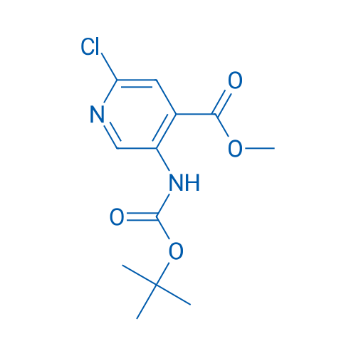 2-氯-5-叔丁氧羰基氨基-4-吡啶甲酸甲酯 结构式