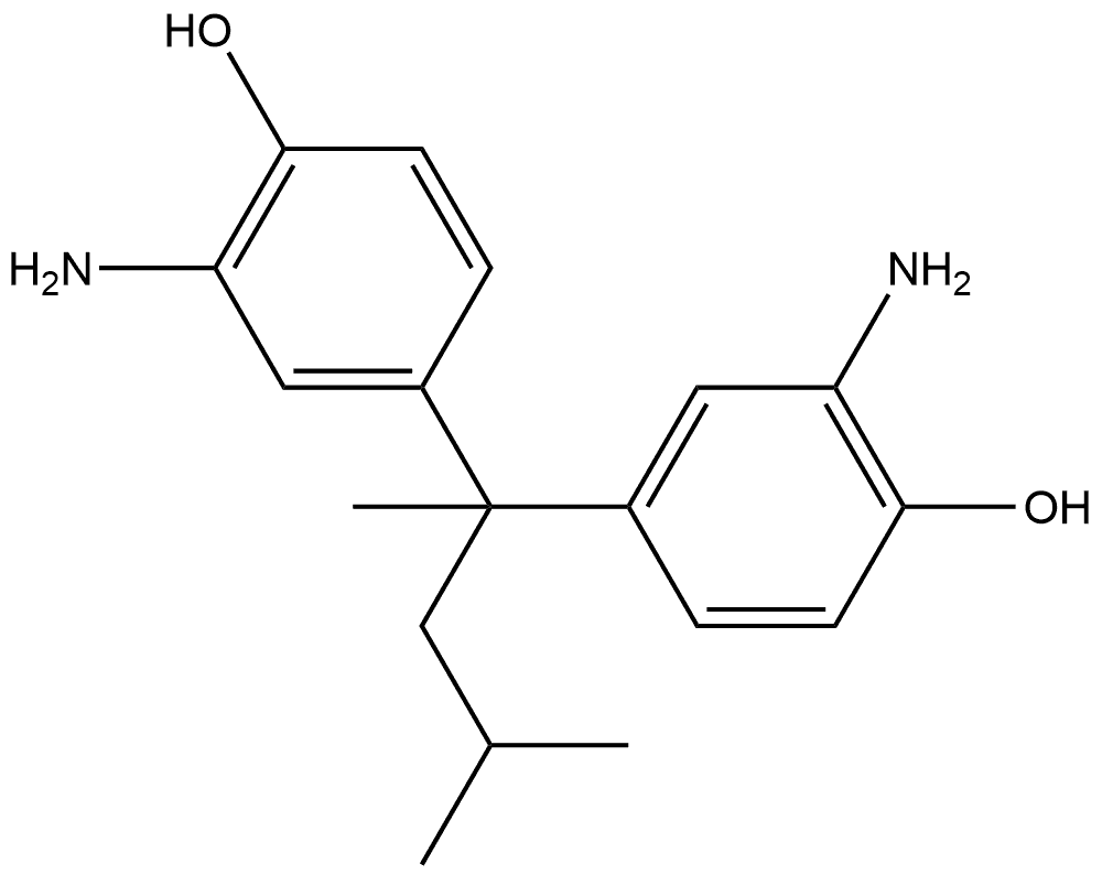 4,4'-(4-甲基戊-2,2-二基)双(2-氨基苯酚) 结构式