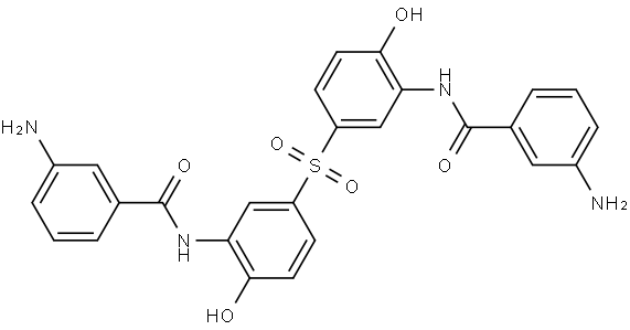 3,3'-双[3-(3-氨基苯甲酰氨基)-4-羟基苯基]二苯砜 结构式