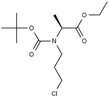 N-(叔丁氧羰基)-N-(3-氯丙基)-L-丙氨酸乙酯 结构式