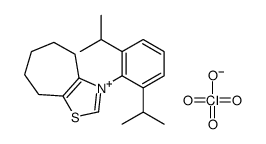 3-[2,6-双(1-甲基乙基)苯基]-5,6,7,8-四氢-4H-环庚基噻唑鎓高氯酸盐 结构式