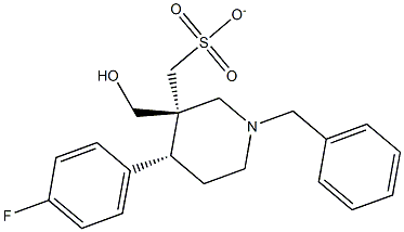反式 1-苄基-4-(4-氟苯基)-3-甲基磺酸酯哌啶 结构式