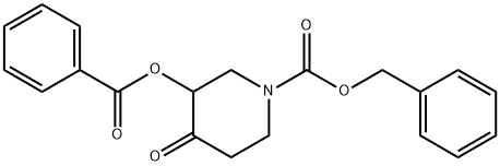 苯甲基 3-(苯甲酰氧基)-4-氧亚基哌啶-1-甲酸基酯 结构式