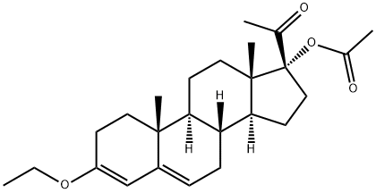 3-乙氧基-17-羟基孕甾-3,5-二烯-20-酮-17-乙酸酯 结构式