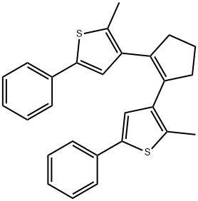 1,2-二(2-甲基-5-苯基噻吩-3-基)环戊-1-烯 结构式