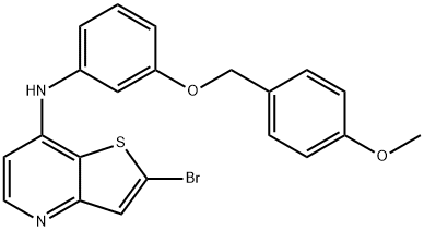 2-溴-N-{3-[(4-甲氧基苯基)甲氧基]苯基}噻吩并[3,2-b]吡啶-7-胺 结构式