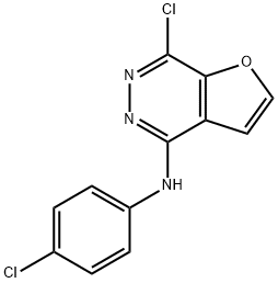 7-氯-N-(4-氯苯基)-呋喃并[2,3-d]吡嗪-4-胺 结构式