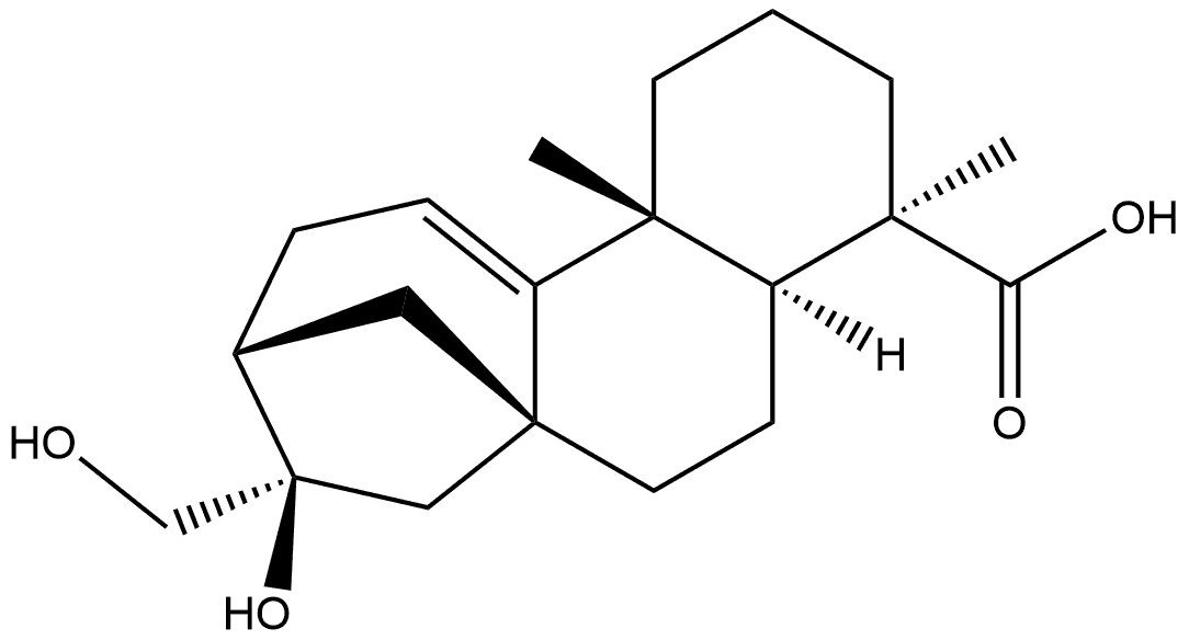 对映-16β,17-二羟基-9(11)-贝壳杉烯-19-酸 结构式