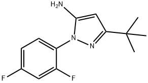 3-叔丁基-1-(2,4-二氟苯基)-1H-吡唑-5-胺 结构式