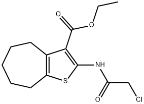 2-(2-氯乙酰氨基)-5,6,7,8-四氢-4H-环庚并[B]噻吩-3-羧酸乙酯 结构式
