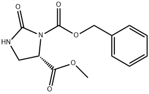 (S)-3-CBZ-2-氧代咪唑烷-4-甲酸甲酯 结构式