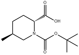 (2R,5S)-1-叔丁氧羰基-5-甲基哌啶-2-甲酸 结构式