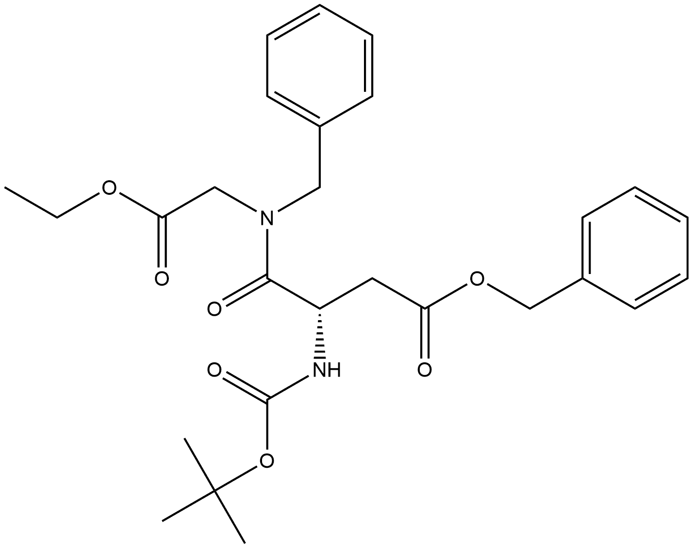 (S)-2-((叔丁氧羰基)氨基)-4-氧代-4-苯氧基丁酸 结构式