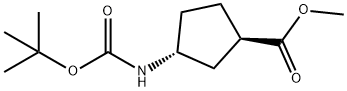(1R,3R)-3-((叔丁氧羰基)氨基)环戊烷羧酸甲酯 结构式