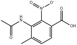 3-乙酰氨基-4-甲基-2-硝基苯甲酸 结构式