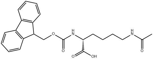 N2-((((9H-芴-9-基)甲氧基)羰基)-N6-乙酰基-D-赖氨酸 结构式