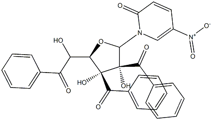 5-硝基-1-(2,3,5-三-O-苯甲酰基-β-D-呋喃核糖基)-2(1H)-吡啶酮 结构式