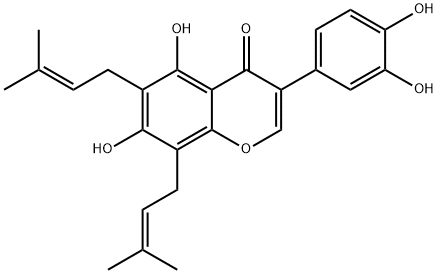 6,8-二异戊烯基香豌豆苷元 结构式
