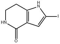 2-碘-1,5,6,7-四氢-4H-吡咯并[3,2-C]吡啶-4-酮 结构式