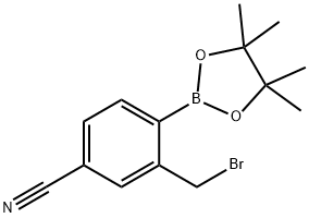 2-溴甲基-4-氰基苯硼酸频哪醇酯 结构式