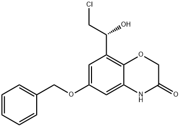 6-苄氧-8-((R)-2-氯-1-羟基-乙基)-4H-苯并[1,4]-噁嗪-3-酮 结构式