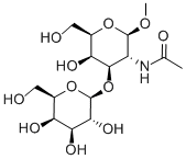 N-乙酰基-3-O-Β-D-吡喃半乳糖基-Β-D-半乳糖胺甲基糖苷 结构式