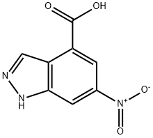 6-硝基-吲唑-4-羧酸 结构式