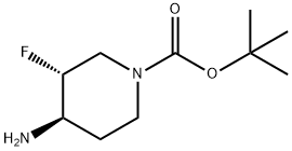 (3R,4R)-4-氨基-3-氟哌啶-1-羧酸叔丁酯 结构式