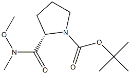 N-(叔丁氧羰基)-L-脯氨酸-N'-甲氧基-N'-甲基酰胺 结构式