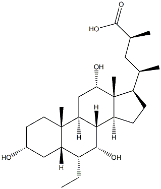 6α-乙基-23(S)-甲基胆酸 结构式