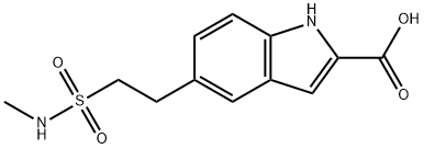 5-[2-(甲氨基磺酰基)乙基]-1H-吲哚-2-羧酸 结构式