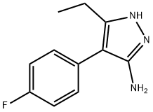 3-乙基-4-(4-氟苯基)-1H-吡唑-5-胺 结构式