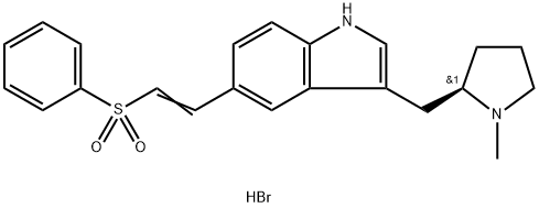 (R)-5-(2-苯磺酰基乙烯基)-3-(N-甲基吡咯烷-2-基-甲基)-1H-吲哚氢溴酸盐 结构式