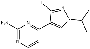 4-(3-碘-1-异丙基-1H-吡唑-4-基)嘧啶-2-胺 结构式