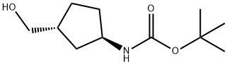 N-[(1R,3R)-3-(羟甲基)环戊基]氨基甲酸叔丁酯 结构式