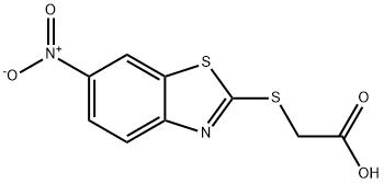 [(6-硝基-1,3-苯并噻唑-2-基)硫代]乙酸 结构式
