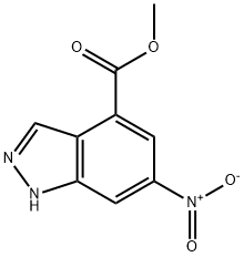 6-硝基-1H-吲唑-4-羧酸甲酯 结构式