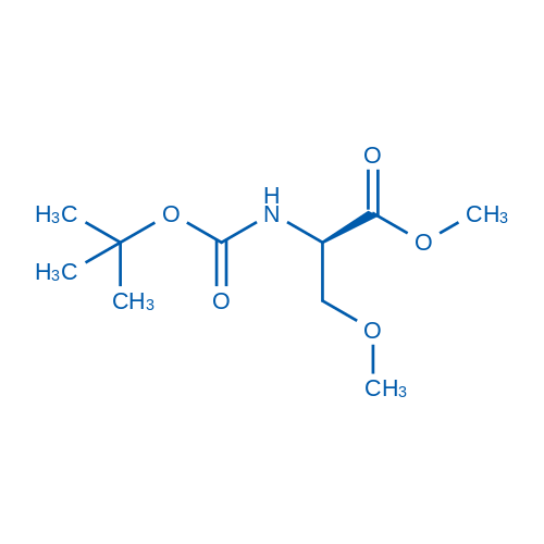 N-(叔丁氧基羰基)-O-甲基-D-丝氨酸甲酯 结构式