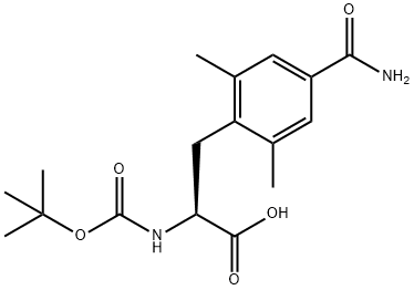 4-(氨基羰基)-N-[(1,1-二甲基乙氧基)羰基]-2,6-二甲基-L-苯丙氨酸 结构式