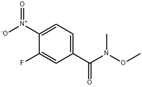 3-氟-N-甲氧基-N-甲基-4-硝基苯甲酰胺 结构式