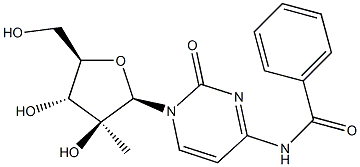 N-(1-((2R,3S,4R,5R)-3,4-二羟基-5-(羟甲基)-3-甲基四氢呋喃-2-基)-2-氧代-1,2-二氢嘧啶-4-基)苯甲酰胺 结构式