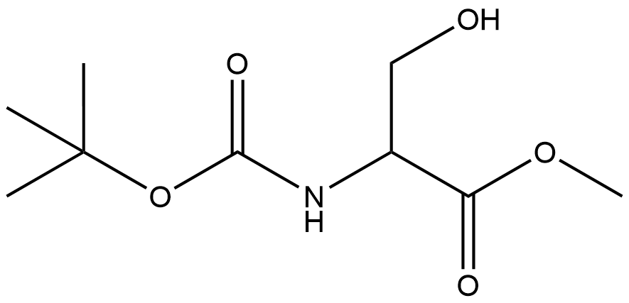 N-叔丁氧羰基-DL-丝氨酸甲酯 结构式