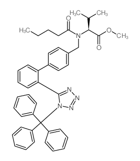(S)-3-甲基-2-(N-((2'-(1-三苯甲游基-1H-四唑-5-基)-[1,1'-联苯]-4-基)甲基)戊酰胺)丁酸甲酯 结构式