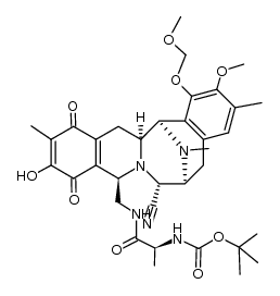 tert-butyl ((S)-1-((((6S,7R,9R,14aS,15R)-7-cyano-11-hydroxy-2-methoxy-1-(methoxymethoxy)-3,12,16-trimethyl-10,13-dioxo-6,7,9,10,13,14,14a,15-octahydro-5H-6,15-epiminobenzo[4,5]azocino[1,2-b]isoquinolin-9-yl)methyl)amino)-1-oxopropan-2-yl)carbamate 结构式