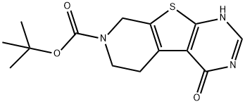 4-氧代-3,5,6,8-四氢吡啶并[4',3':4,5]噻吩并[2,3-d]嘧啶-7(4H)-甲酸叔丁酯 结构式