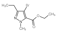 4-溴-3-乙基-1-甲基-1H-吡唑-5-羧酸乙酯 结构式