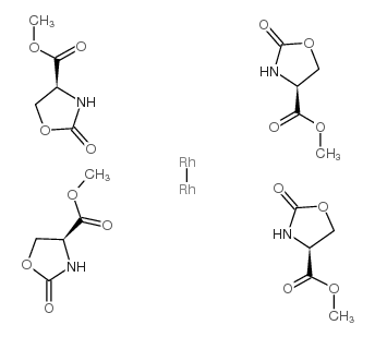四(2-噁唑烷酮-4(S)甲酸甲酯)二铑(II)乙腈络合物 结构式
